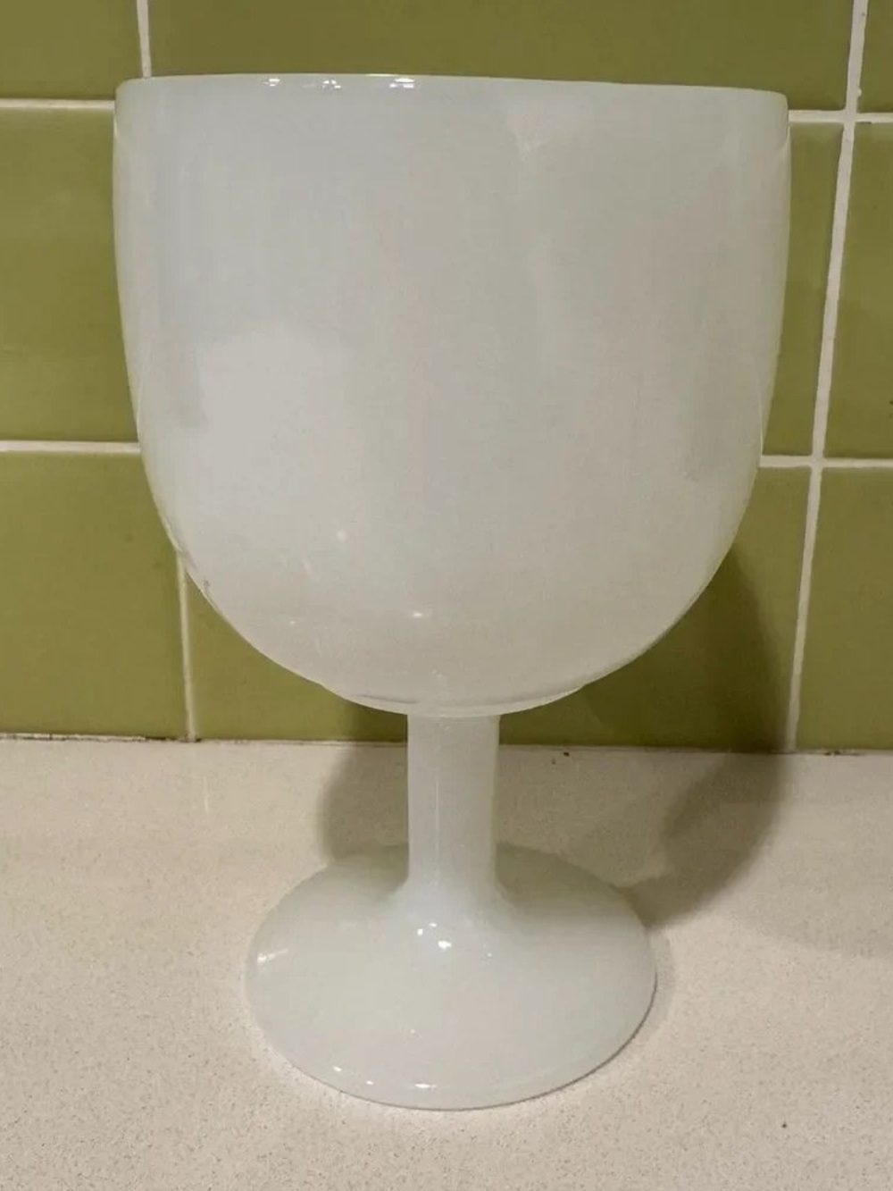 Minimal White Tulip Glass Goblet - Home Dining